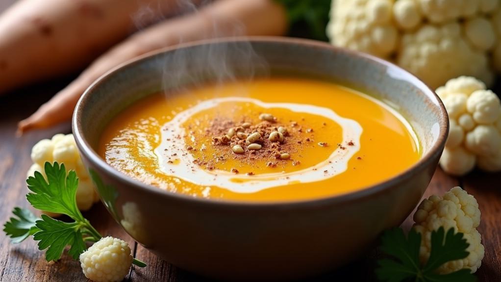 spiced parsnip cauliflower soup